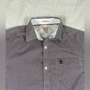 Original Penguin Slim Fit Mens Multicolor Plaid Long Sleeve Button Up Shirt M
